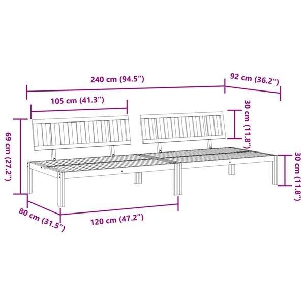 Grote foto vidaxl tuinmiddenbanken 2 st pallet massief acaciahout tuin en terras tuinmeubelen