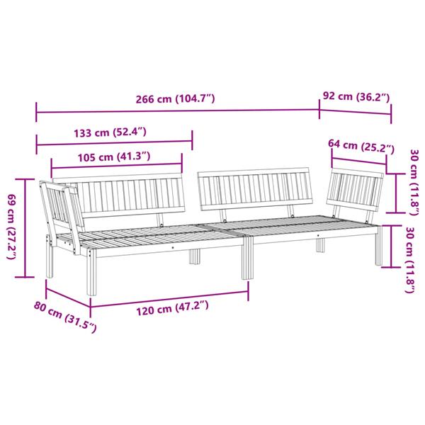 Grote foto vidaxl tuinhoekbanken 2 st pallet massief acaciahout tuin en terras tuinmeubelen