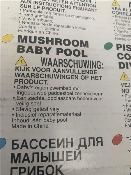 Grote foto paddestoel baby zwembadje kinderen en baby zwembaden en zandbakken