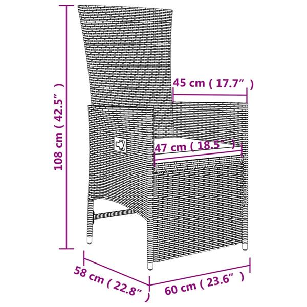 Grote foto vidaxl 3 delige loungeset poly rattan en staal beige tuin en terras tuinmeubelen