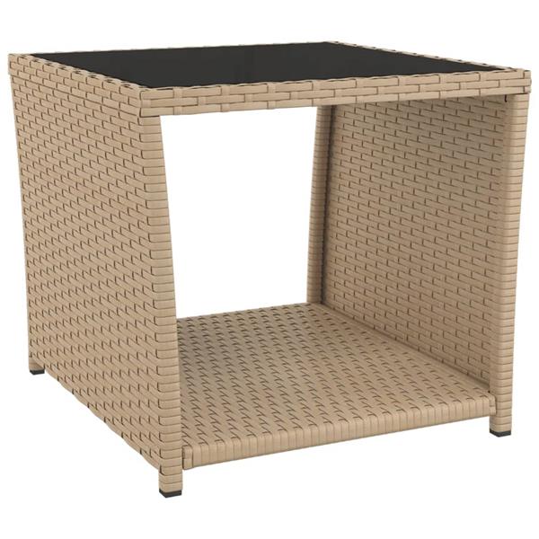 Grote foto vidaxl 3 delige loungeset poly rattan en staal beige tuin en terras tuinmeubelen