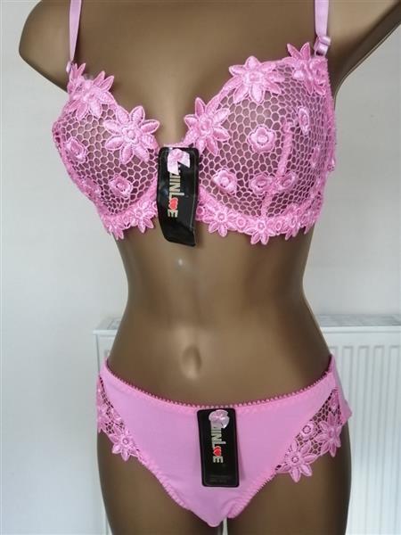 Grote foto chique fuchsia roze bh met slip voor d cups kleding dames ondergoed en lingerie