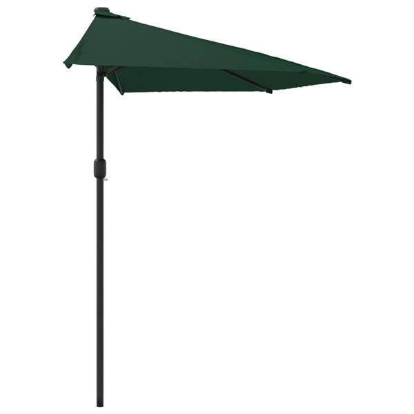 Grote foto vidaxl balkonparasol half met aluminium paal 270x144 cm groen tuin en terras overige tuin en terras