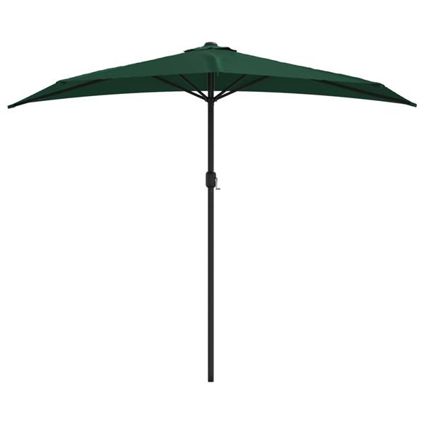 Grote foto vidaxl balkonparasol half met aluminium paal 270x144 cm groen tuin en terras overige tuin en terras