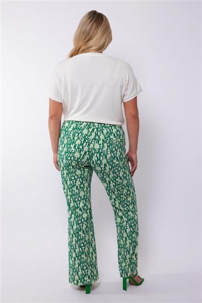 Grote foto viviane broek 24vze39 zand bladgroen kleding dames broeken en pantalons