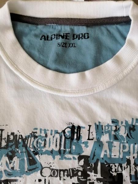 Grote foto knap wit t shirt met print alpine pro xxl kleding heren t shirts