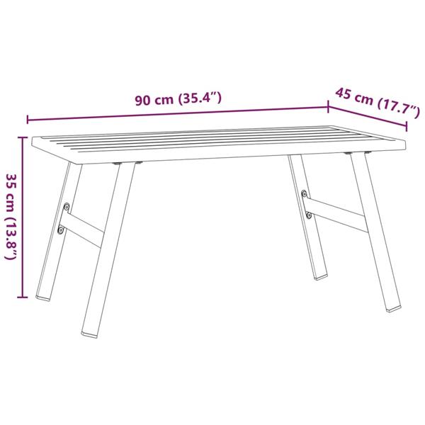 Grote foto vidaxl tuintafeltje 90x45x35 cm gepoedercoat staal zwart tuin en terras tuinmeubelen