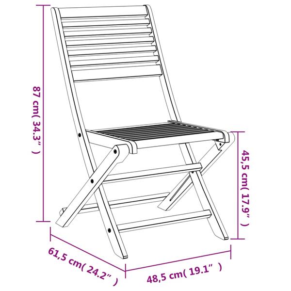 Grote foto vidaxl tuinstoelen 8 st inklapbaar 48 5x61 5x87 cm massief acaciahout tuin en terras tuinmeubelen