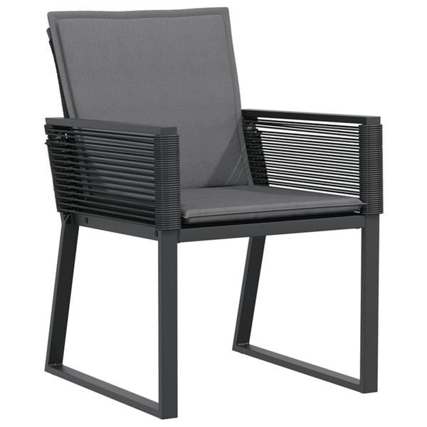 Grote foto vidaxl tuinstoelen 2 st met kussens poly rattan zwart tuin en terras tuinmeubelen