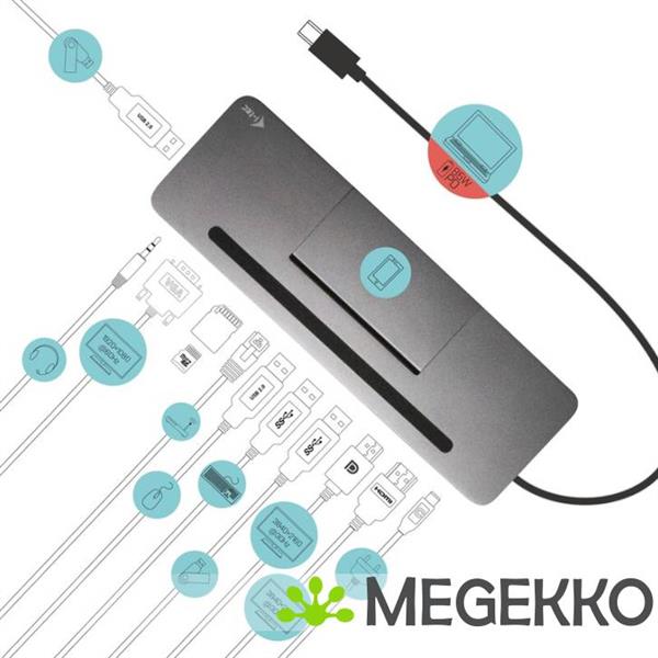 Grote foto i tec metal usb c ergonomic 4k 3x display docking station power delivery 85 w computers en software overige computers en software