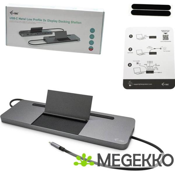 Grote foto i tec metal usb c ergonomic 4k 3x display docking station power delivery 85 w computers en software overige computers en software