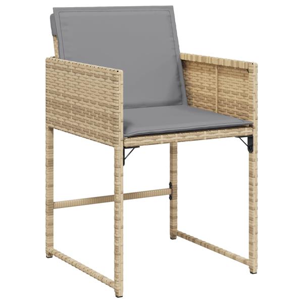 Grote foto vidaxl tuinstoelen 4 st met kussens poly rattan gemengd beige tuin en terras tuinmeubelen