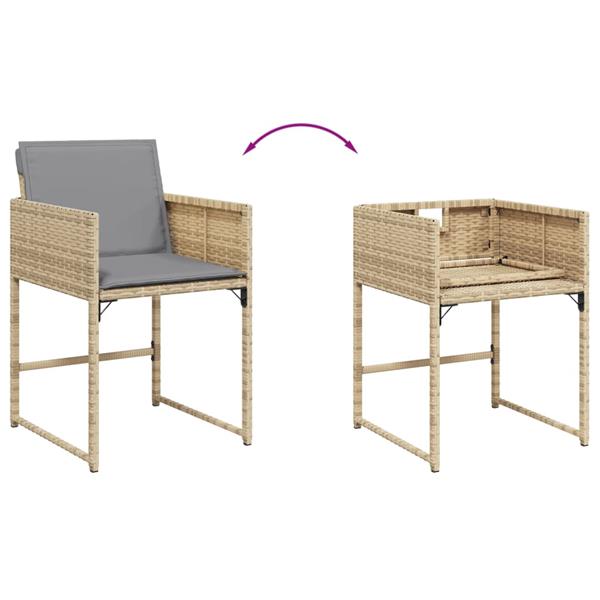 Grote foto vidaxl tuinstoelen 4 st met kussens poly rattan gemengd beige tuin en terras tuinmeubelen