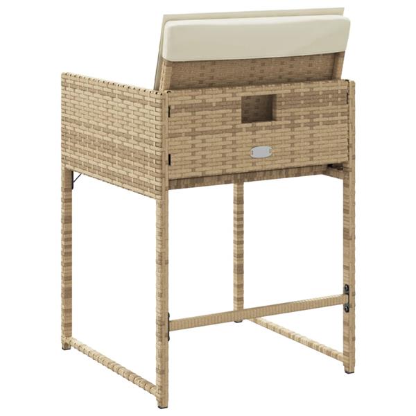 Grote foto vidaxl tuinstoelen 4 st met kussens poly rattan beige tuin en terras tuinmeubelen