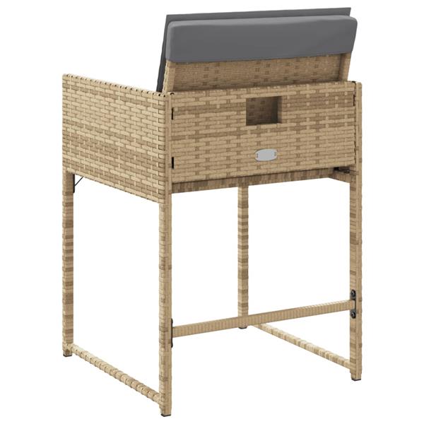 Grote foto vidaxl tuinstoelen 4 st met kussens poly rattan gemengd beige tuin en terras tuinmeubelen