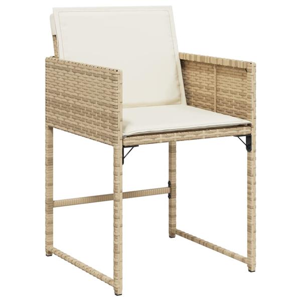 Grote foto vidaxl tuinstoelen 4 st met kussens poly rattan beige tuin en terras tuinmeubelen