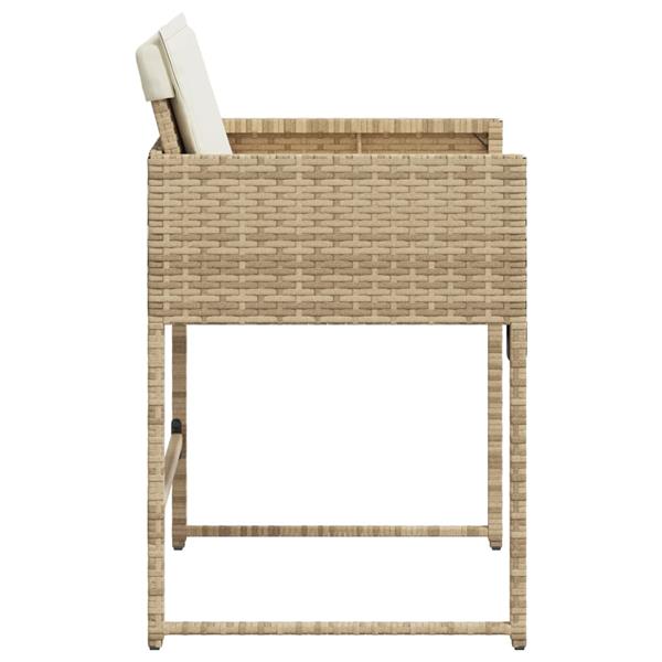 Grote foto vidaxl tuinstoelen 4 st met kussens poly rattan beige tuin en terras tuinmeubelen