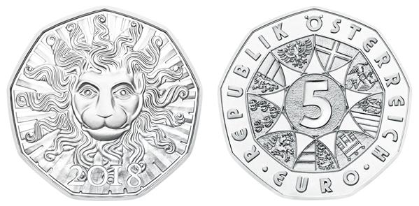 Grote foto oostenrijk 5 euro 2018 leeuwenkracht zilver bu verzamelen munten overige