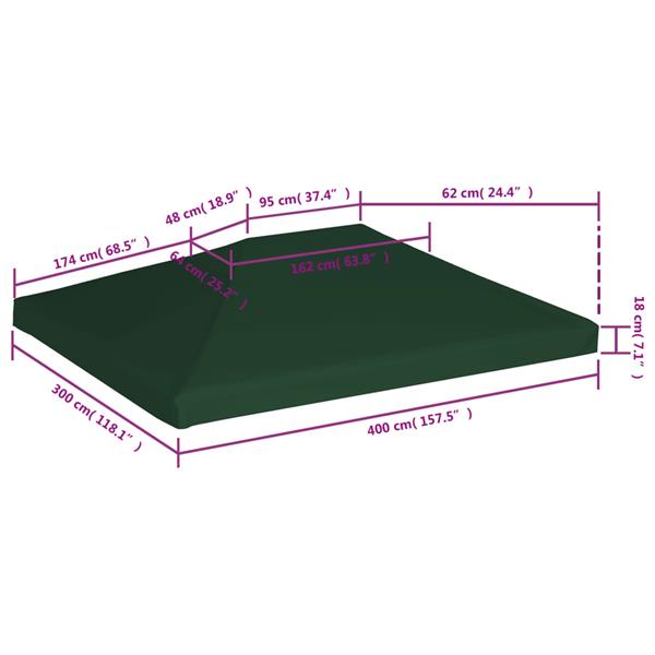 Grote foto vidaxl prieeldak 310 g m 4x3 m groen tuin en terras overige tuin en terras