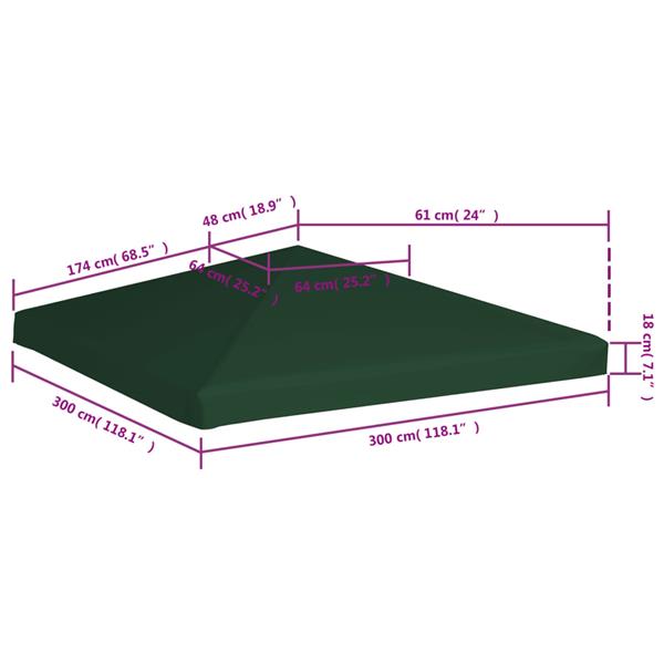 Grote foto vidaxl prieeldak 310 g m 3x3 m groen tuin en terras overige tuin en terras