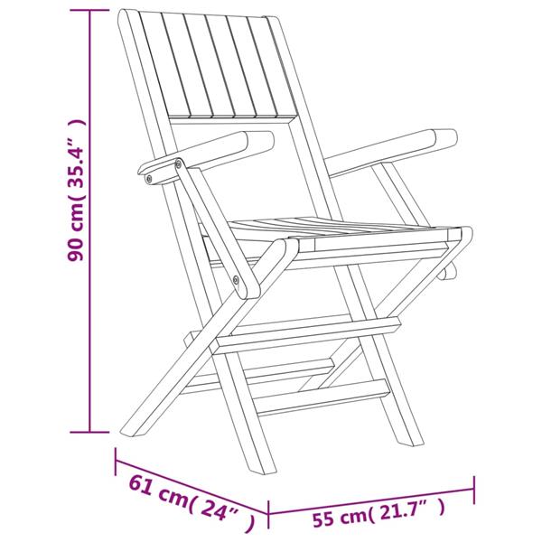 Grote foto vidaxl tuinstoelen inklapbaar 6 st 55x61x90 cm massief teakhout tuin en terras tuinmeubelen