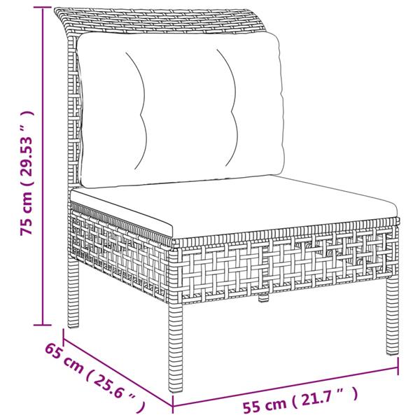 Grote foto vidaxl 8 delige loungeset met kussens poly rattan grijs tuin en terras tuinmeubelen