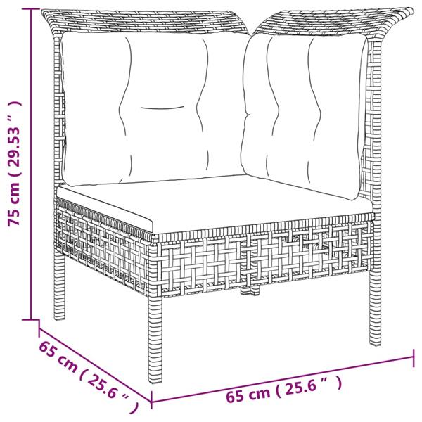 Grote foto vidaxl 9 delige loungeset met kussens poly rattan grijs tuin en terras tuinmeubelen