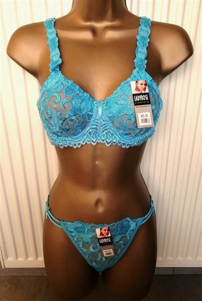 Grote foto chique turquoise bh met slip in kant 70b en 85c kleding dames ondergoed en lingerie