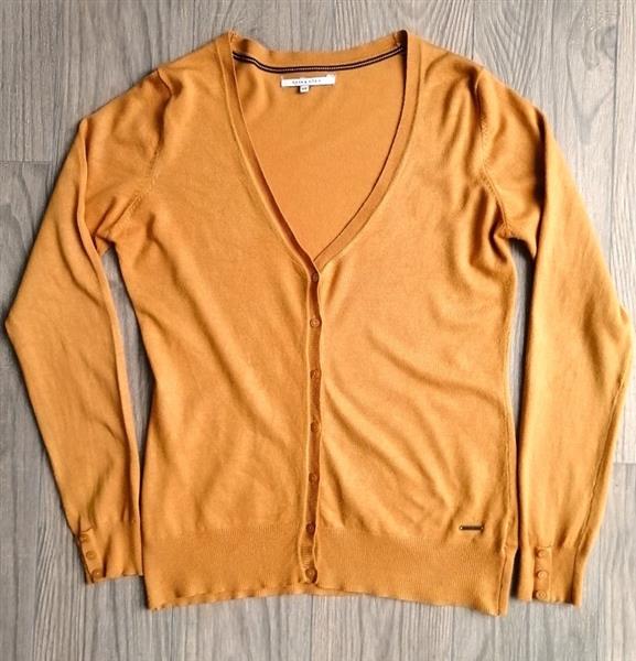 Grote foto cardigan in prachtige oker caramel kleur 40 kleding dames truien en vesten