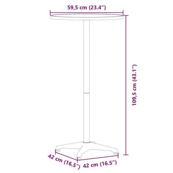 Grote foto vidaxl tuinbartafel in hoogte verstelbaar 59 5x70 109 5 cm aluminium tuin en terras tuinmeubelen