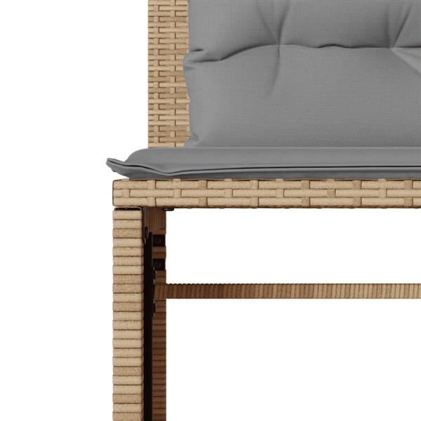 Grote foto vidaxl 4 delige loungeset met kussens poly rattan beige tuin en terras tuinmeubelen