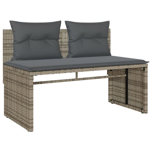 Grote foto vidaxl 4 delige loungeset met kussens poly rattan grijs tuin en terras tuinmeubelen