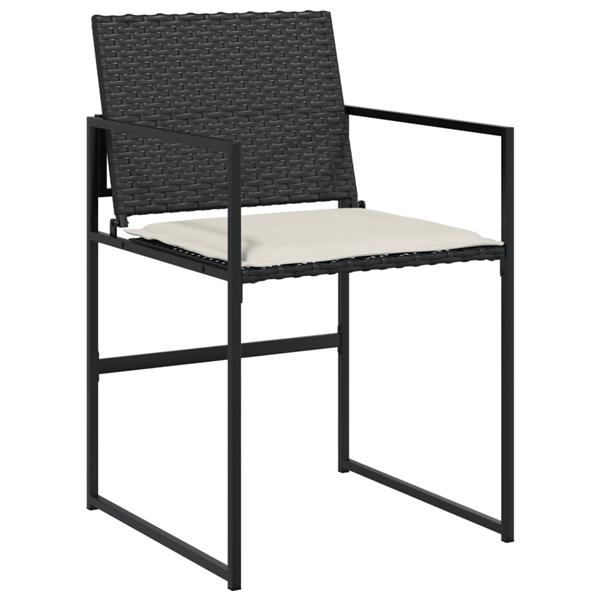 Grote foto vidaxl tuinstoelen 4 st met kussens poly rattan zwart tuin en terras tuinmeubelen