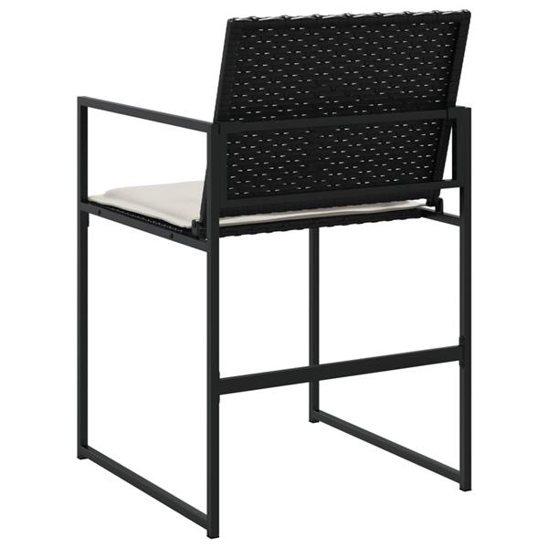 Grote foto vidaxl tuinstoelen 4 st met kussens poly rattan zwart tuin en terras tuinmeubelen