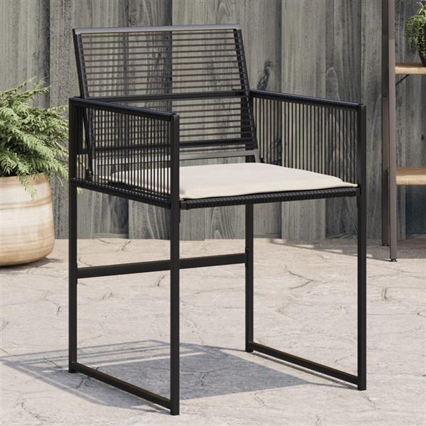 Grote foto vidaxl tuinstoelen 4 st met kussens poly rattan zwart tuin en terras tuinmeubelen