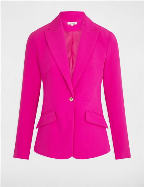 Grote foto straight blazer long sleeves 242 varoi dark pink kleding dames overige kledingstukken