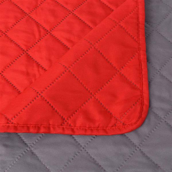 Grote foto vidaxl dubbelzijdige quilt bedsprei rood en grijs 230x260 cm huis en inrichting bedden