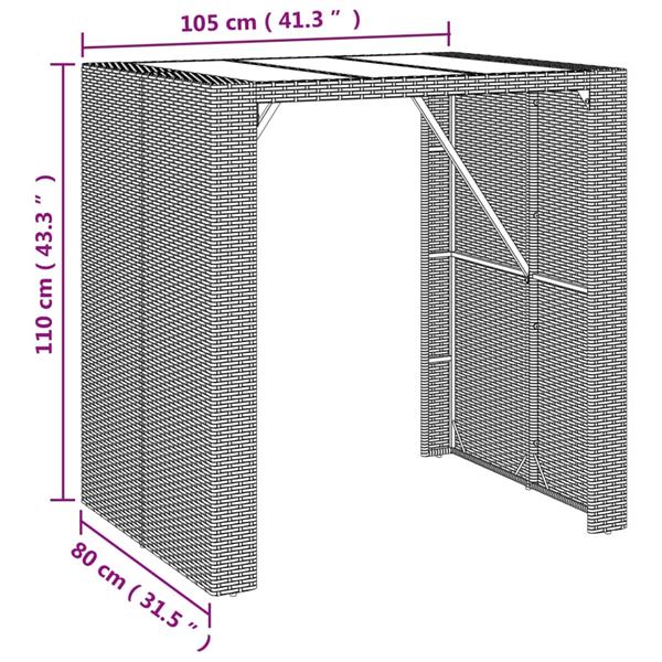 Grote foto vidaxl 5 delige tuinbarset met kussens poly rattan bruin tuin en terras tuinmeubelen