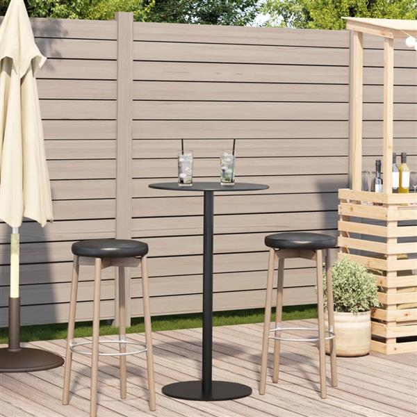 Grote foto vidaxl tuintafel rond 60x105 cm staal zwart tuin en terras tuinmeubelen