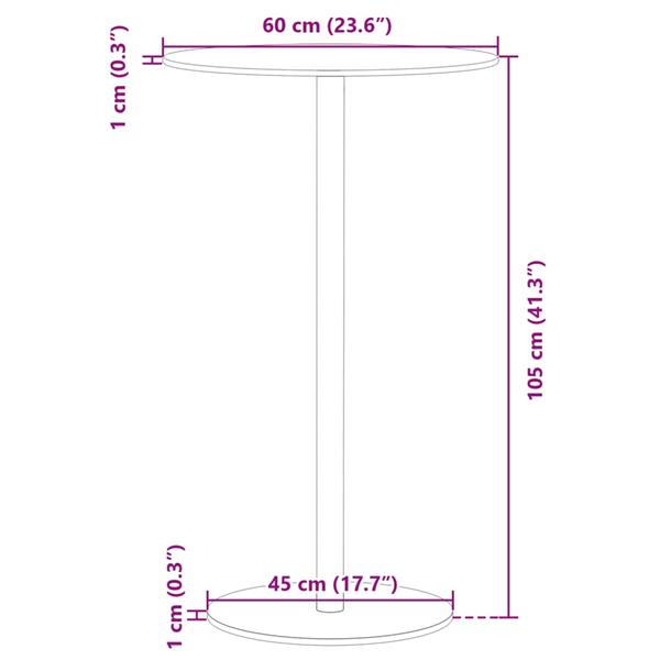 Grote foto vidaxl tuintafel rond 60x105 cm staal zwart tuin en terras tuinmeubelen