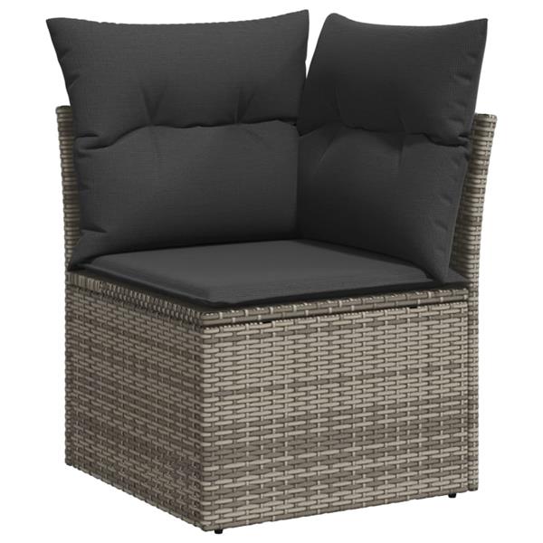 Grote foto vidaxl 6 delige loungeset met kussens poly rattan grijs tuin en terras tuinmeubelen