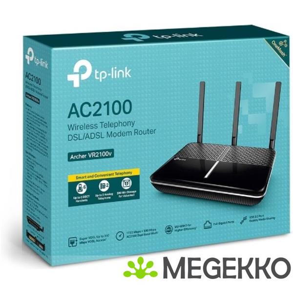 Grote foto tp link archer vr2100 draadloze router dual band 2.4 ghz 5 ghz gigabit ethernet zwart computers en software netwerkkaarten routers en switches