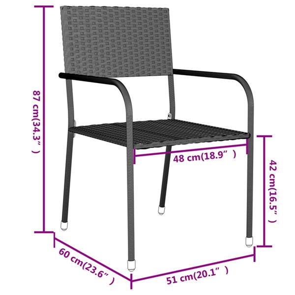 Grote foto vidaxl 3 delige tuinset poly rattan grijs tuin en terras tuinmeubelen