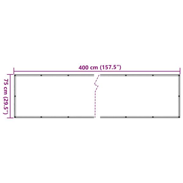 Grote foto vidaxl balkonscherm oxford textiel 75x400 cm beige tuin en terras overige tuin en terras