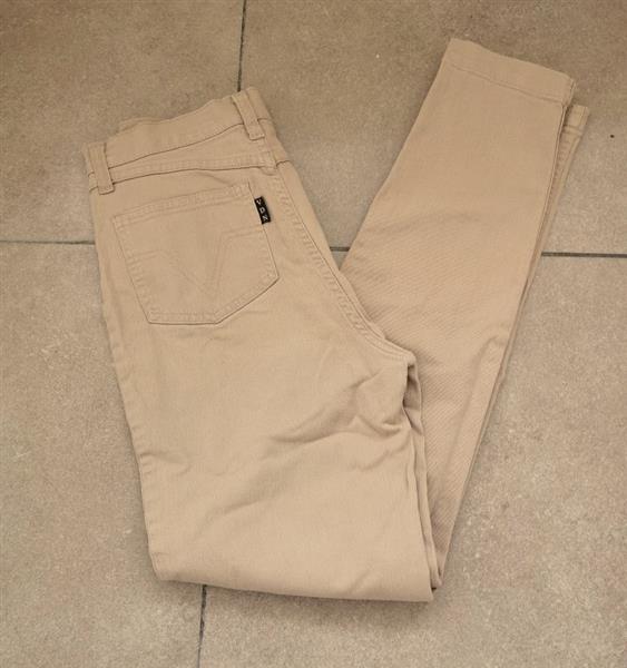 Grote foto mooie casual beige stretch broek maat 38 kleding dames broeken en pantalons