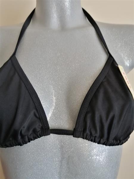 Grote foto zwarte 3 delige bikini met string en pareo kleding dames badmode en zwemkleding