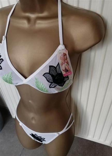 Grote foto doorzichtige witte bh zonder beugel met string kleding dames ondergoed en lingerie