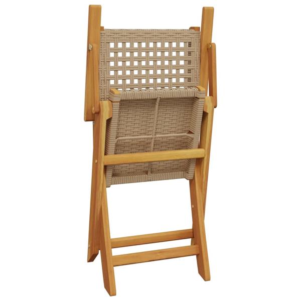 Grote foto vidaxl tuinstoelen 4 st inklapbaar poly rattan en massief hout beige tuin en terras tuinmeubelen