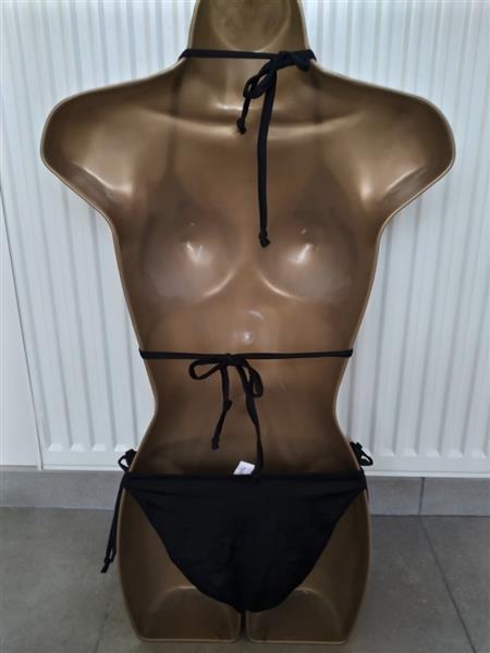 Grote foto trendy zwarte bikini met metalen ringen large kleding dames badmode en zwemkleding