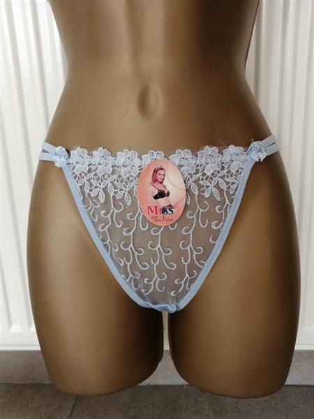 Grote foto zachtblauwe doorzichtige bh en string voor b cups kleding dames ondergoed en lingerie